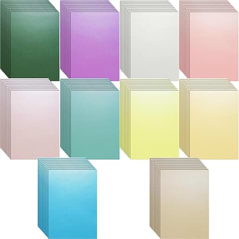 100 Sheets Colorful Glitter and Pearlescent Cardstock