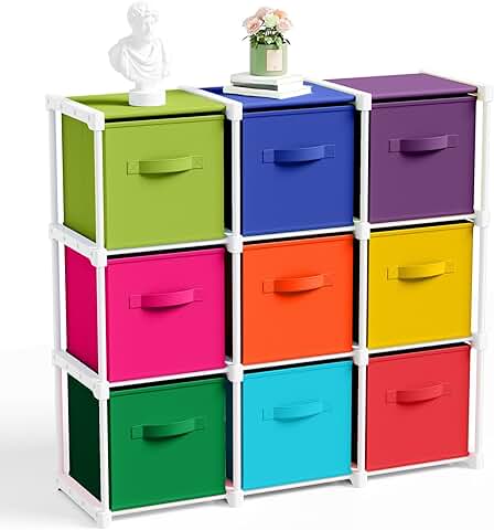 9-Cube Fabric Storage Organizer with Shelves