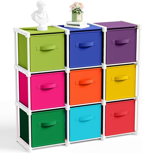 9-Cube Fabric Storage Organizer with Shelves