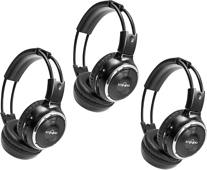 Wireless Infrared Headphones for Car and TV, Set of 3