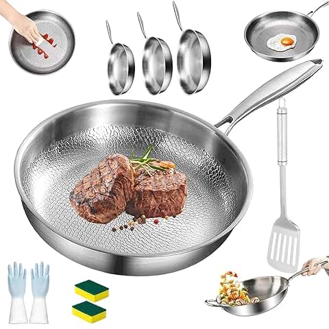 Titanium Hammered Frying Pan and Wok Set