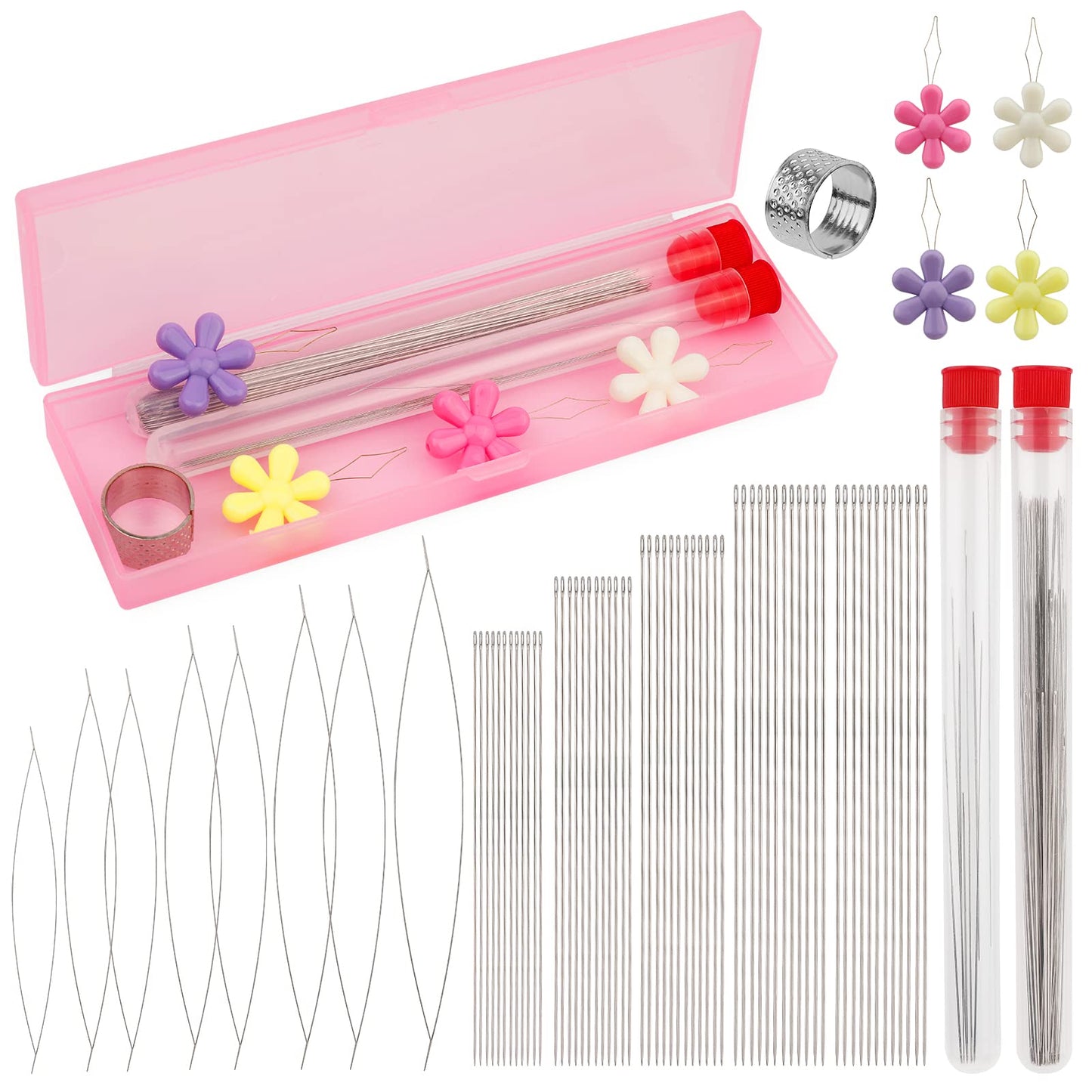 76-Piece Beading Needle Set for Jewelry Making