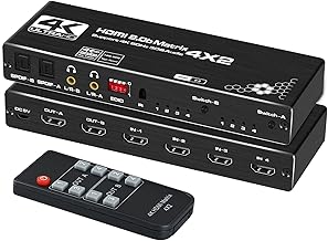 4x2 HDMI Switch with Audio Out and Remote