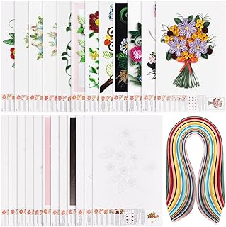 12-Piece Quilling Paper Stencils with 36 Colors