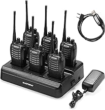 Six Walkie Talkies with Earpieces and Charger