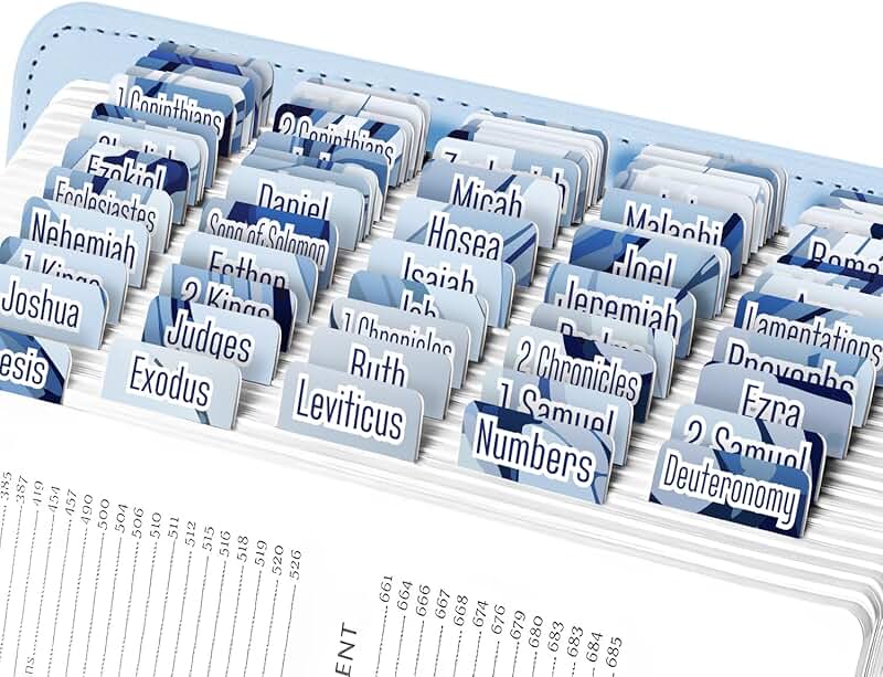 Marbled Blue Bible Tabs for Old and New Testaments