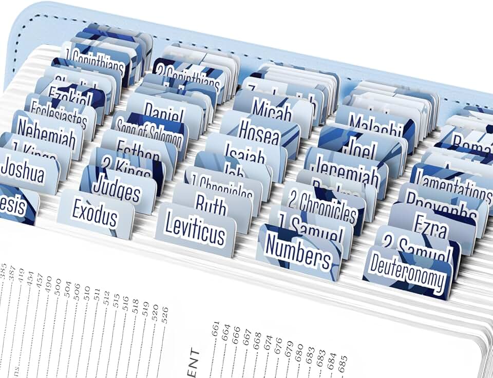 Marbled Blue Bible Tabs for Old and New Testaments