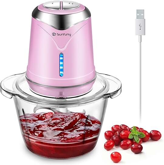Cordless Food Processor with 5-Cup Glass Bowl