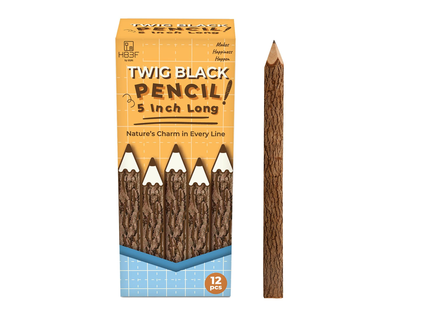 Rustic Wooden Pencils, 12 Pack, 5 Inch