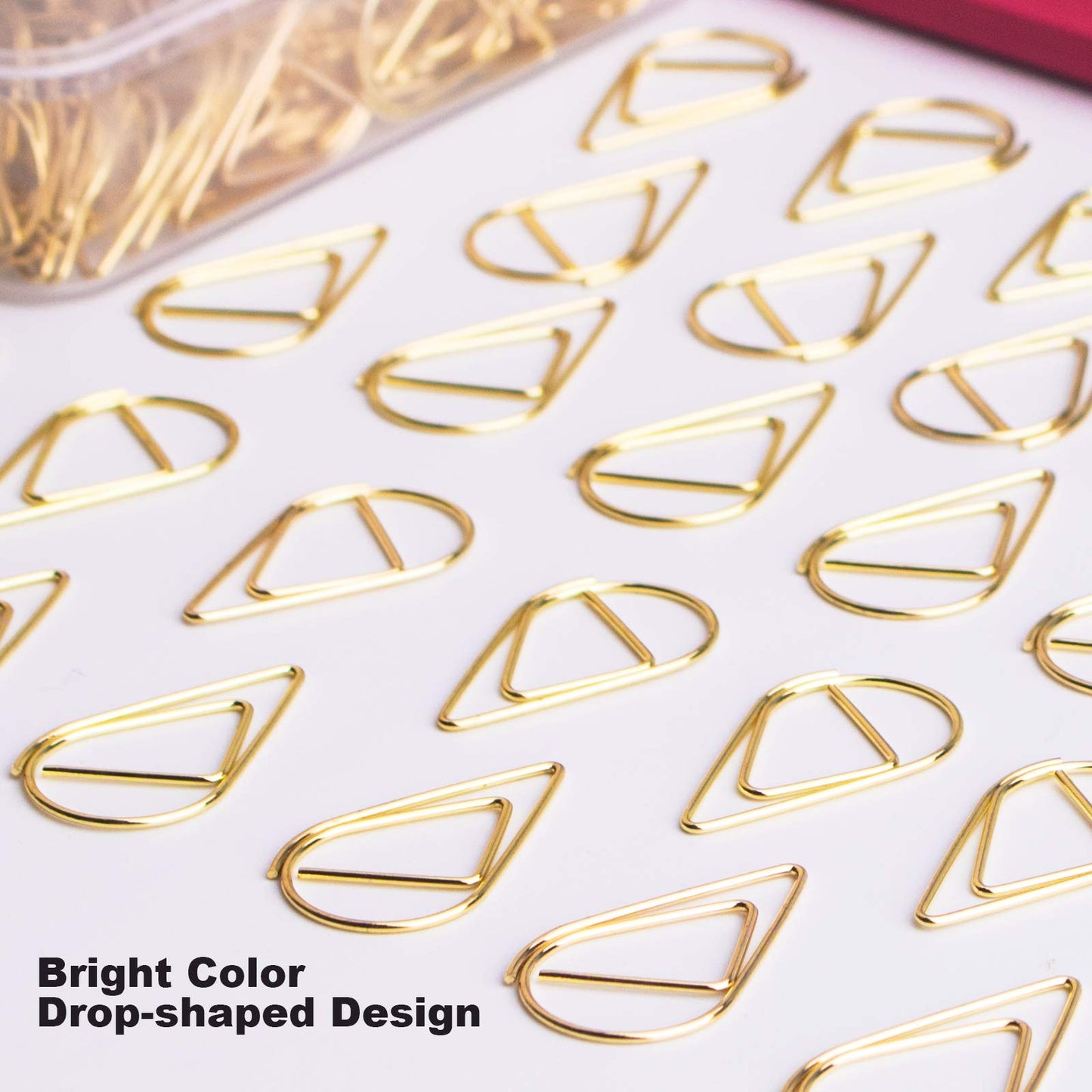 300 Gold Drop-Shaped Paper Clips for Office and Crafts