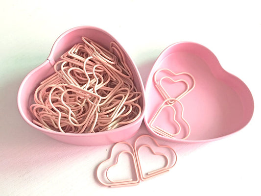 52 Heart-Shaped Nonskid Decorative Paper Clips