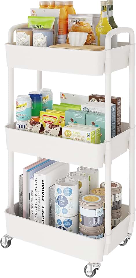 3-Tier Mobile Storage Cart with Wheels