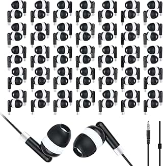 Bulk Kids Wired Earbuds for Classroom, 200 Pack