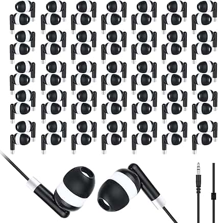 Bulk Kids Wired Earbuds for Classroom, 200 Pack