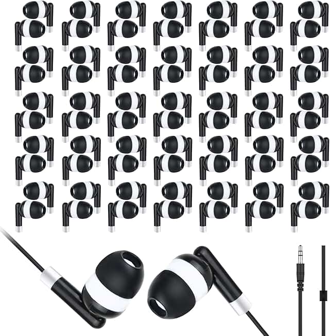 Bulk Kids Wired Earbuds for Classroom, 200 Pack