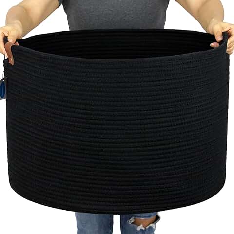 Large Cotton Rope Storage Basket with Handles