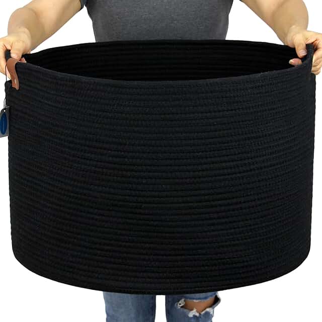 Large Cotton Rope Storage Basket with Handles