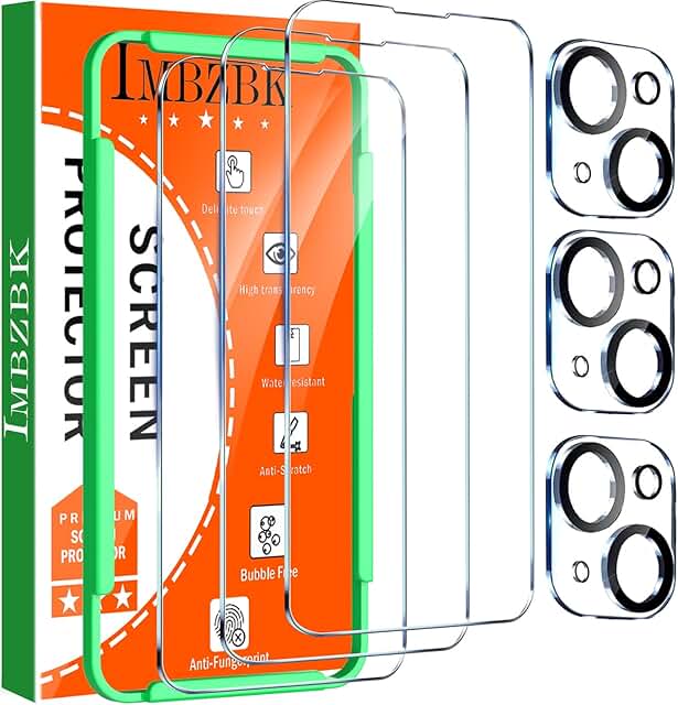 3 Pack Screen and Camera Protectors for iPhone 14