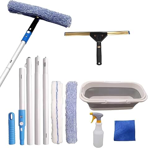 Window Cleaning Kit with Extension Pole and Accessories
