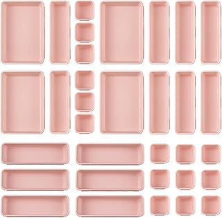 32-Piece Desk Drawer Organizer Set in Pink