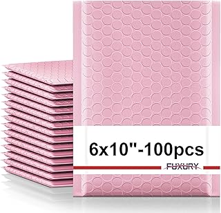 Light Pink Bubble Mailers, 6x10", Pack of 100