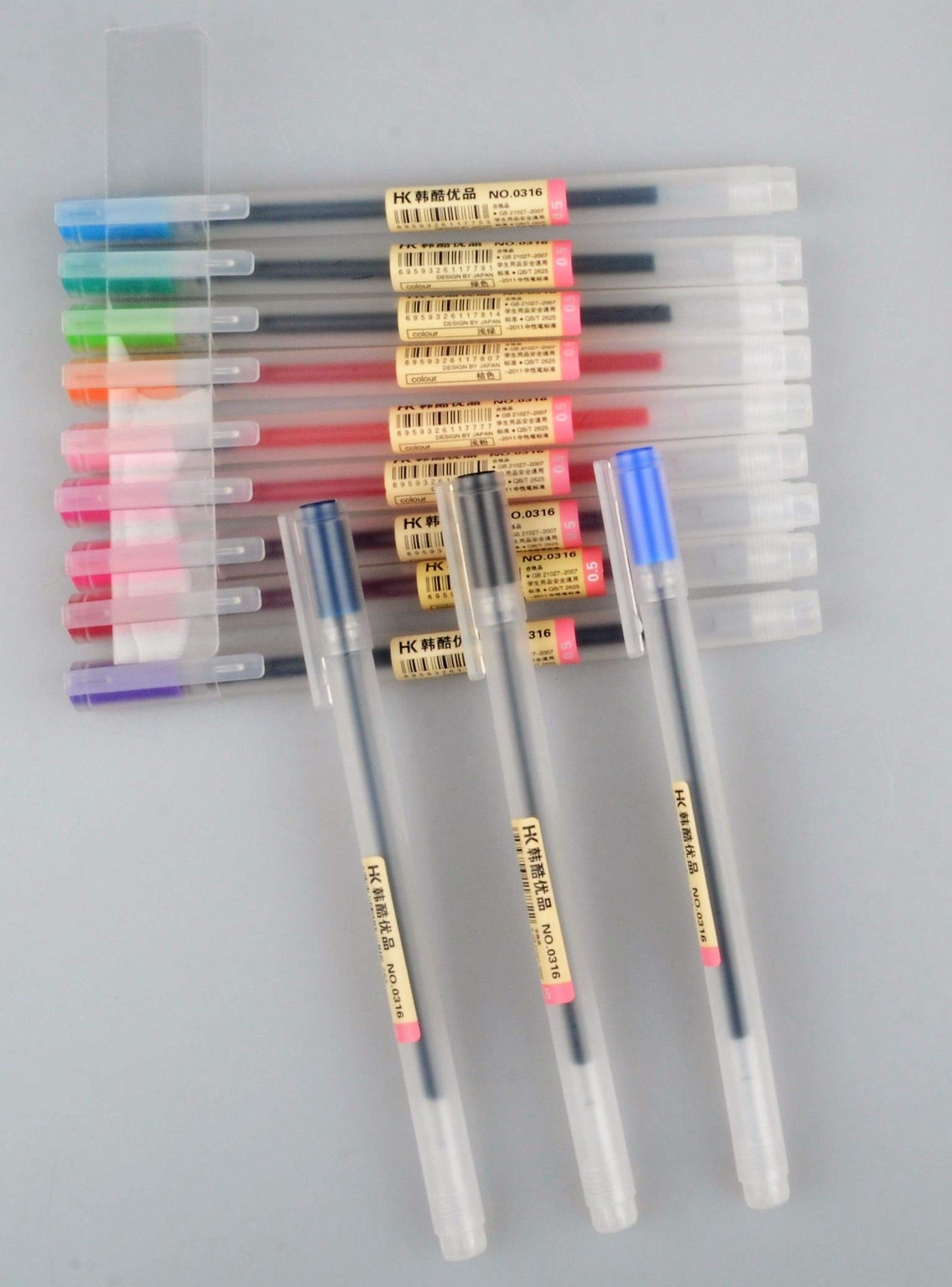 12-color gel pen set with 0.5mm tips