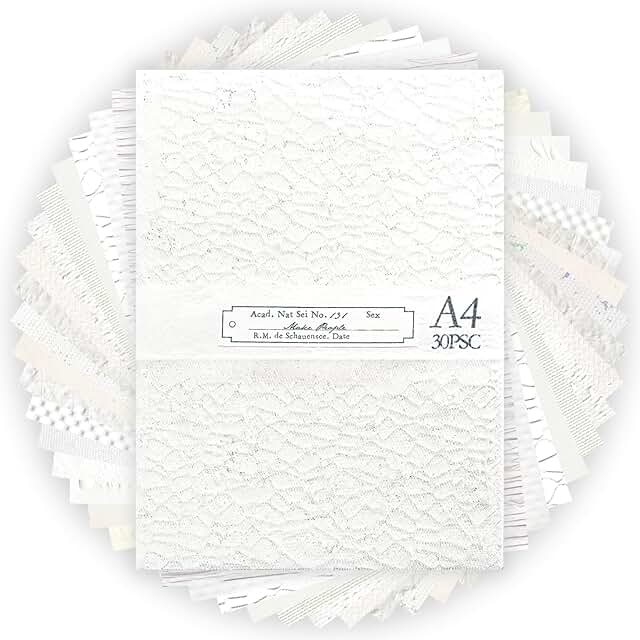 Textured Scrapbook Paper and Mesh Fabric Set