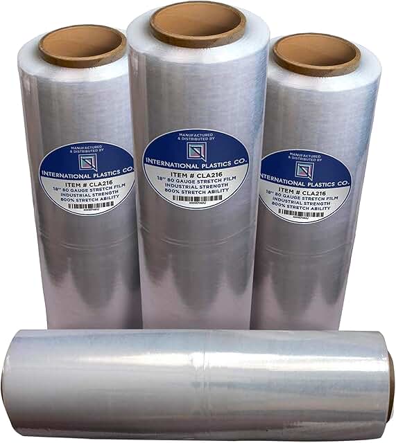 Heavy Duty 18" Stretch Wrap, 1500 ft, 7 Layers, Clear, Box of 4