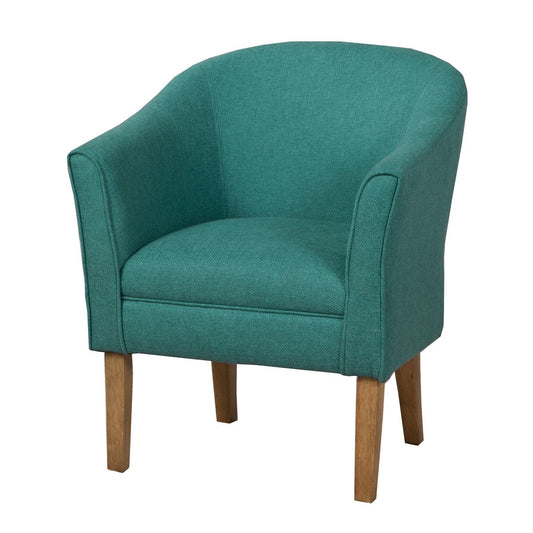 Barrel Shaped Accent Chair, Teal