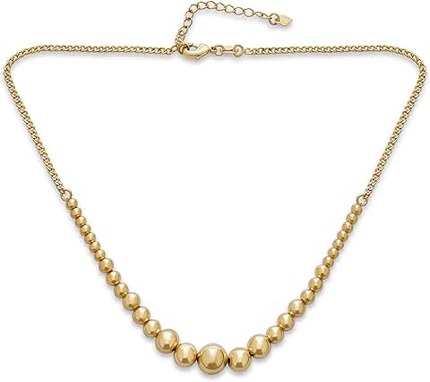 Sterling Silver and Gold Bead Necklace for Women