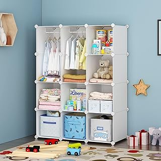 Baby Closet Organizer with 12 Cubes in White