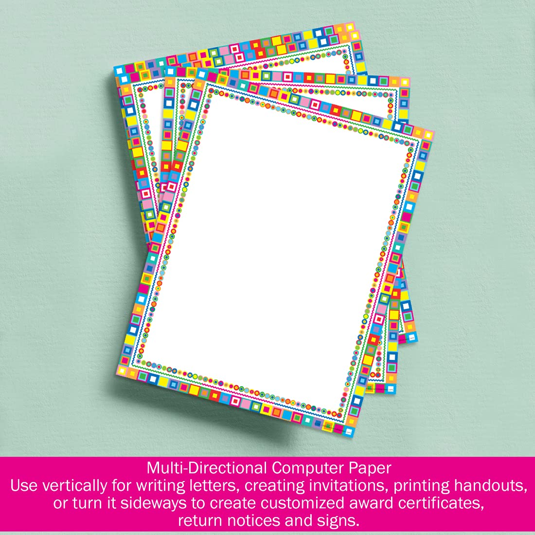 Retro Design Computer Paper, 8.5 x 11 Inches, 50 Sheets