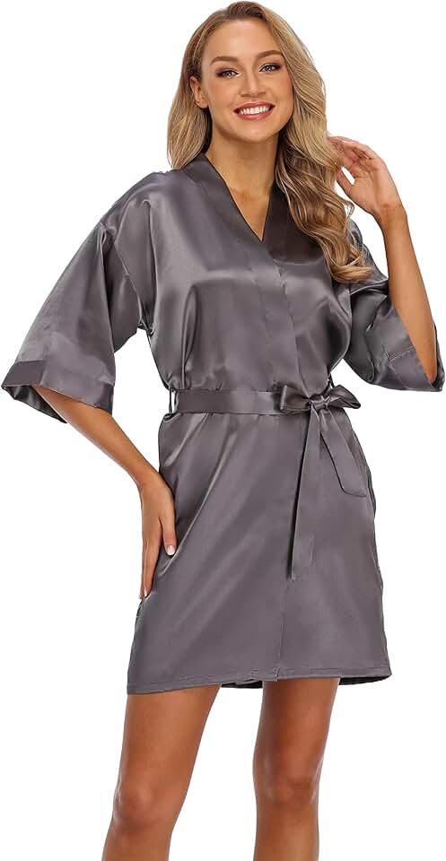 Silky Lightweight Satin Kimono for Women