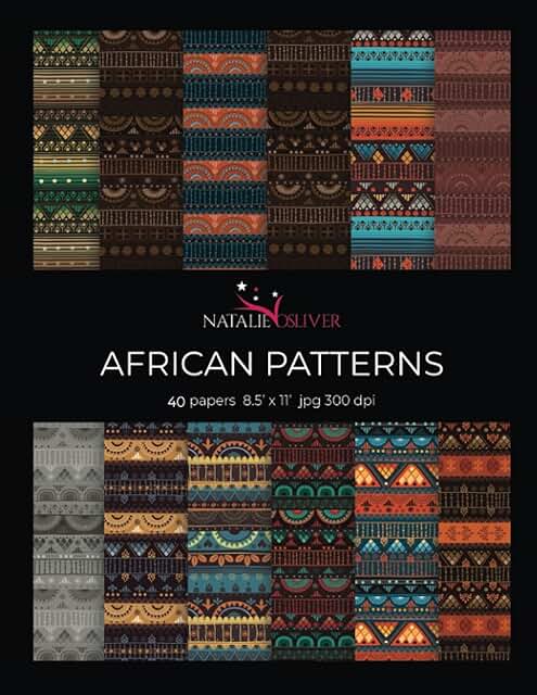 African Pattern Scrapbooking Paper, 40 Sheets