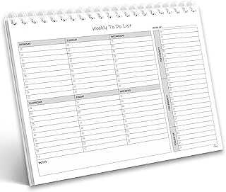 Spiral Weekly Planner Notebook, 60 Pages