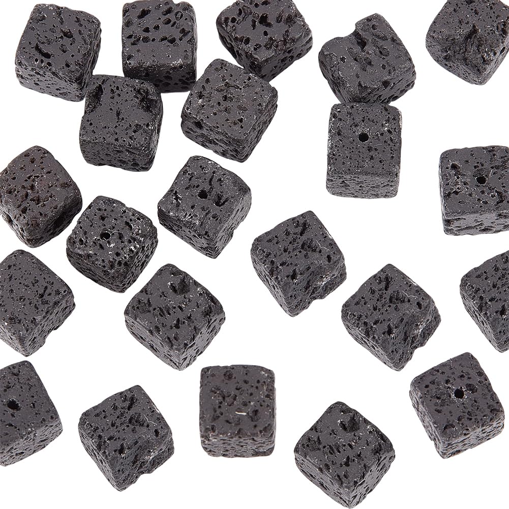 Natural Black Lava Beads for Jewelry Making and DIY Crafts