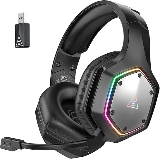 Wireless Gaming Headset with Microphone and 7.1 Surround Sound