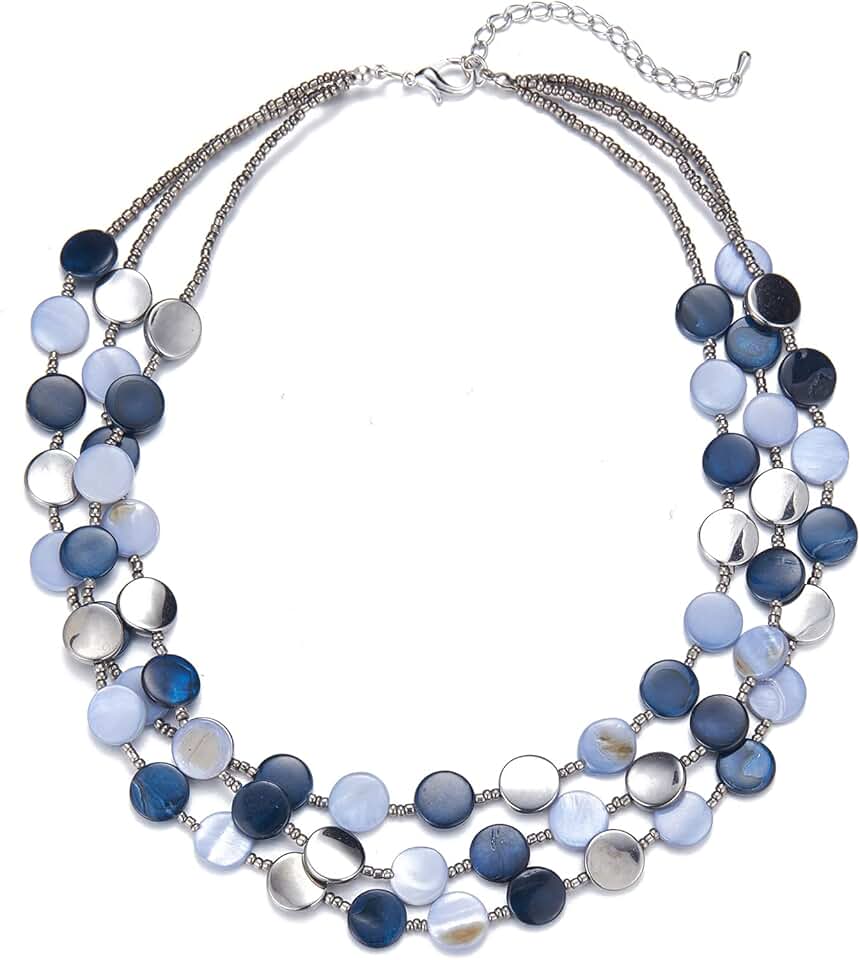 Layered Beaded Chunky Necklace for Women