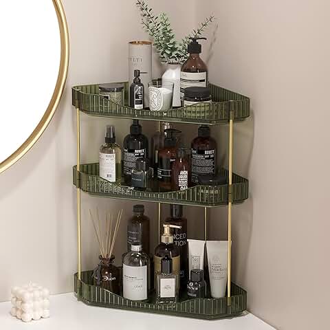 3-Tier Corner Bathroom Organizer for Makeup and Skincare