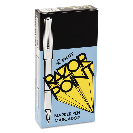 Fine Line Black Marker Pens, 12 Pack