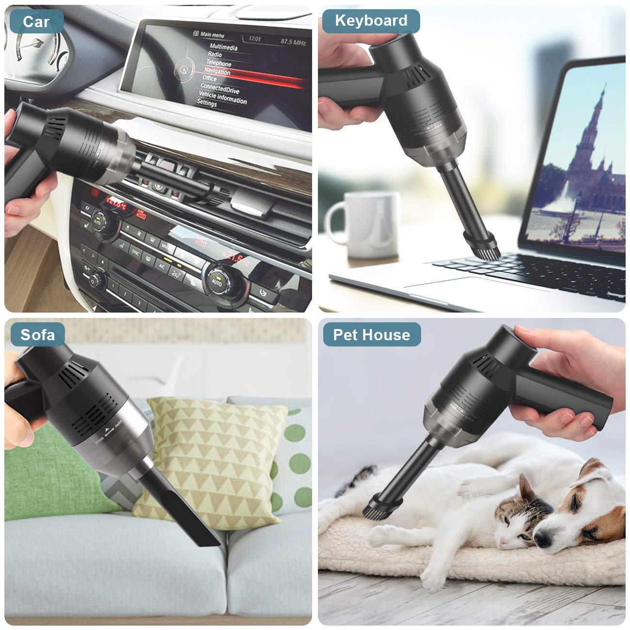[Upgrade] Mini Vacuum Cordless Vacuum Keyboard Cleaner Rechargeable Desk Vacuum for Cleaning Dust,Hair,Crumbs,Eraser Scrap,Cigarette Ash,Laptop,Pet House