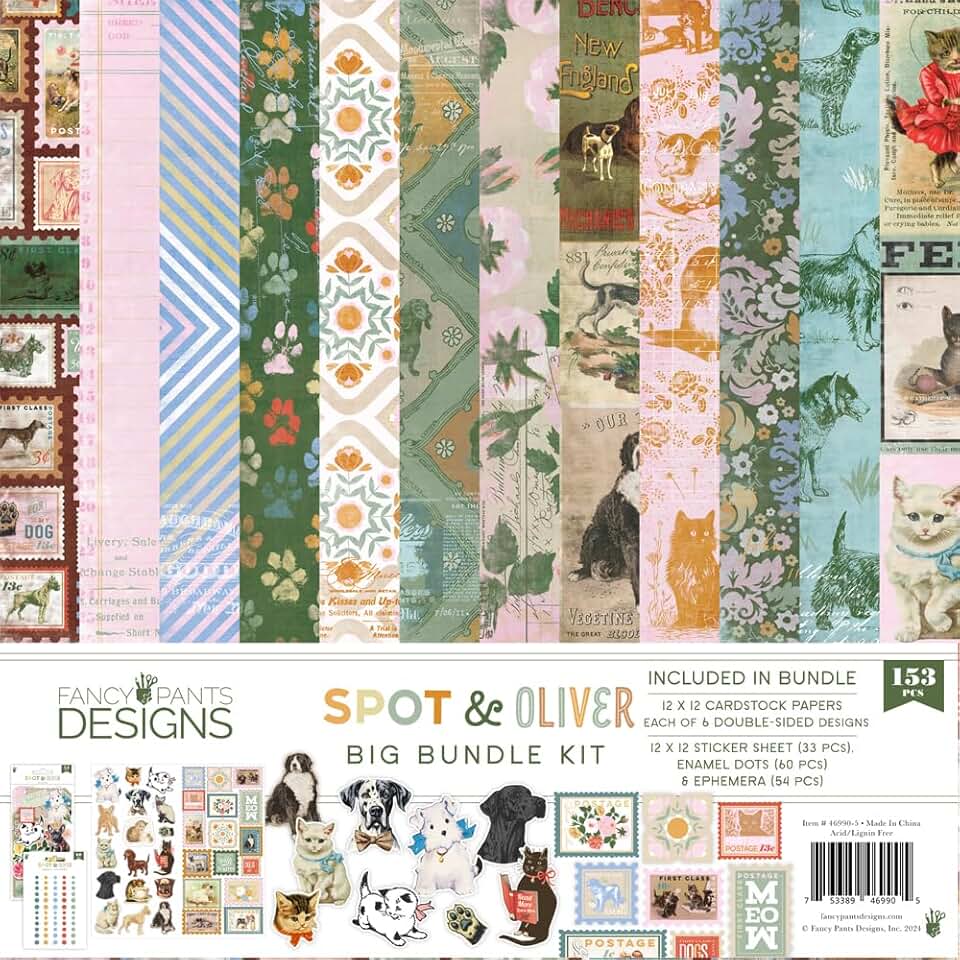 Dog and Cat Pet Scrapbook and Card Kit