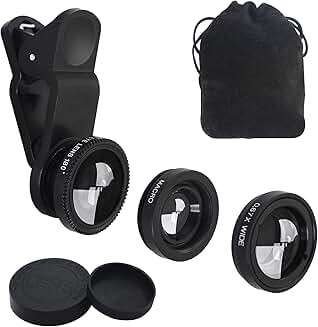 3-in-1 Phone Camera Lens Kit with Wide, Macro, and Fisheye Lenses