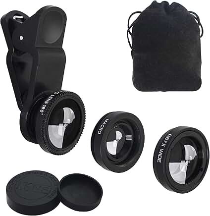 3-in-1 Phone Camera Lens Kit with Wide, Macro, and Fisheye Lenses