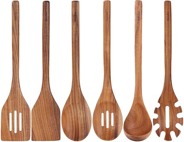 6-Piece Acacia Wood Kitchen Utensil Set