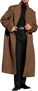 Men's Wool Blend Pea Coat with Notched Collar