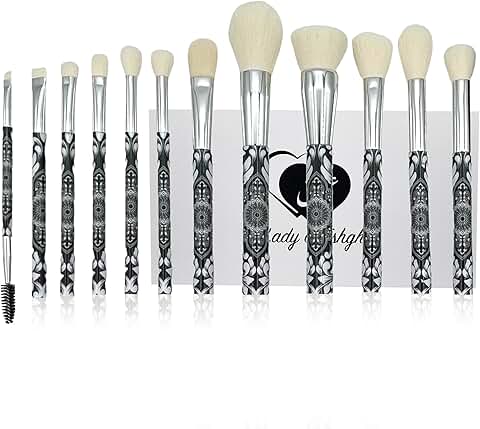 12-Piece Natural Hair Makeup Brush Set with Storage