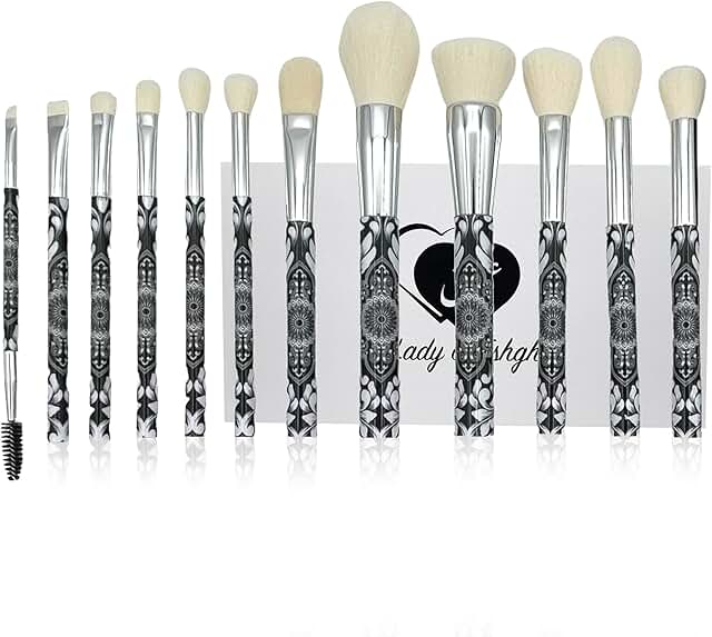 12-Piece Natural Hair Makeup Brush Set with Storage