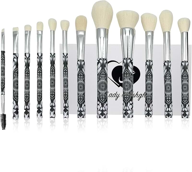 12-Piece Natural Hair Makeup Brush Set with Storage