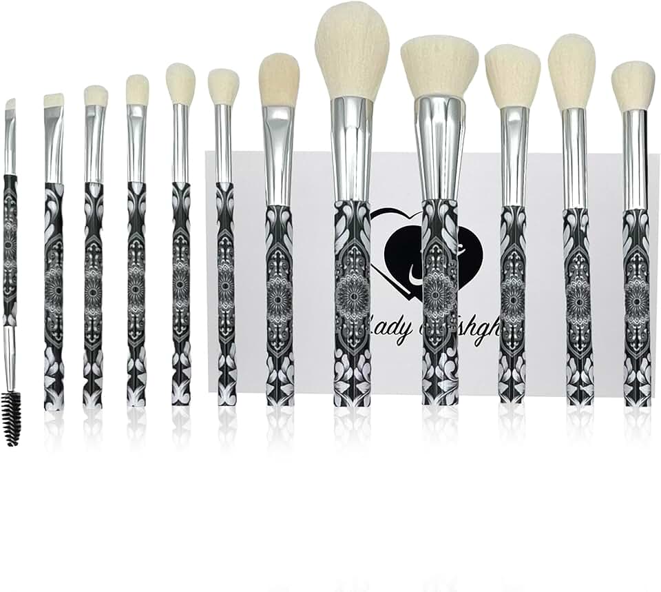 12-Piece Natural Hair Makeup Brush Set with Storage